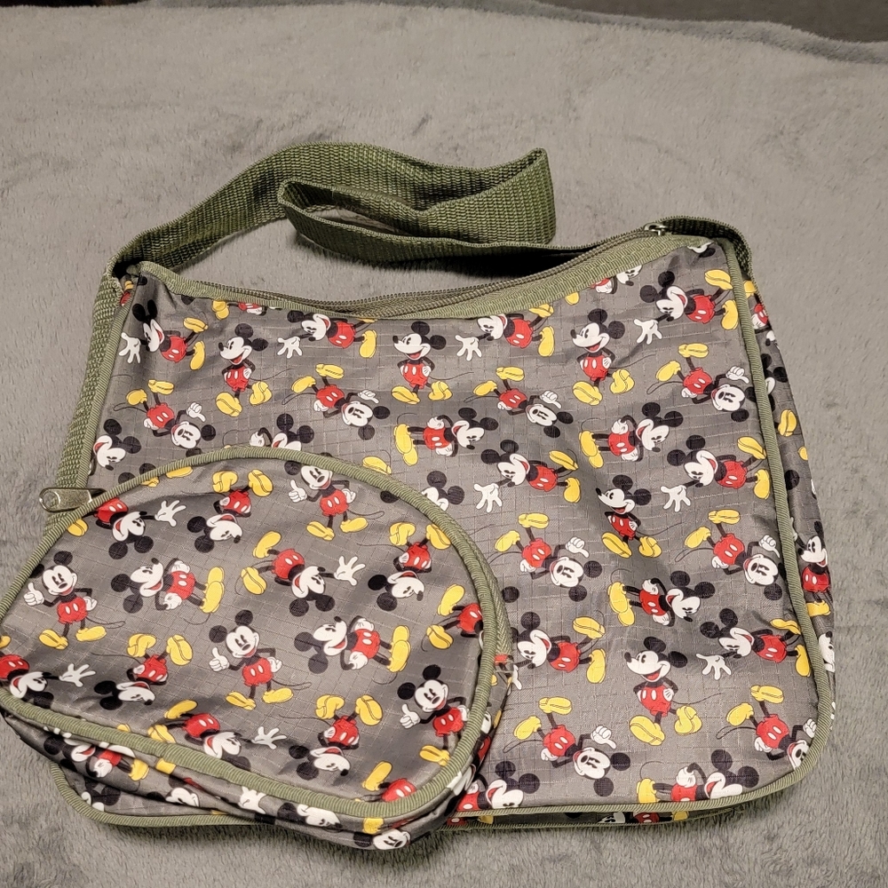 Disney Mickey Purse and Matching Small Bag - Army Green